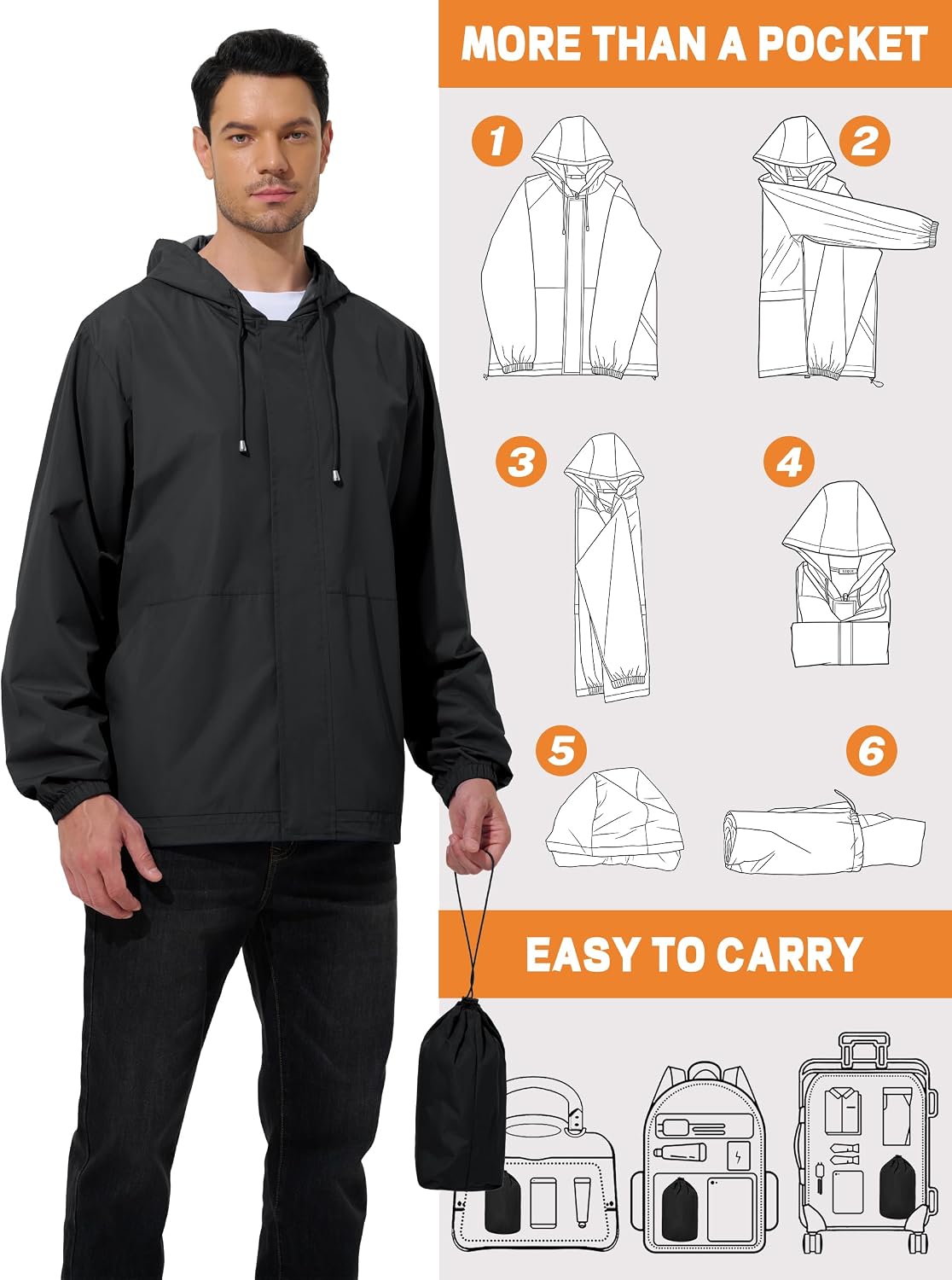 Detalle de UIQUR Men's Waterproof Cycling Jacket 100% Polyester