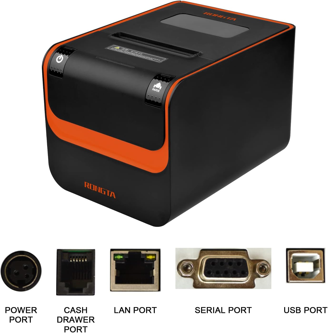 Detalle 2 de Rongta RP332 レシートプリンター 80mm対応・オートカッター搭載、USB/シリアル/Ethernet接続