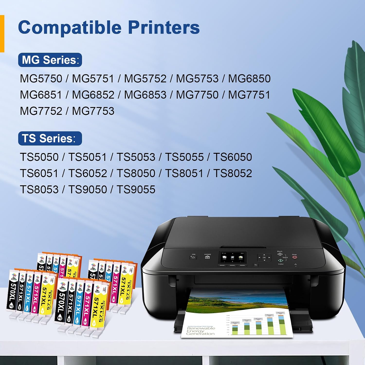 Detalle 2 de Palmtree 570XL 571XL 20-Pack compatible ink cartridges for Canon printers 🖨