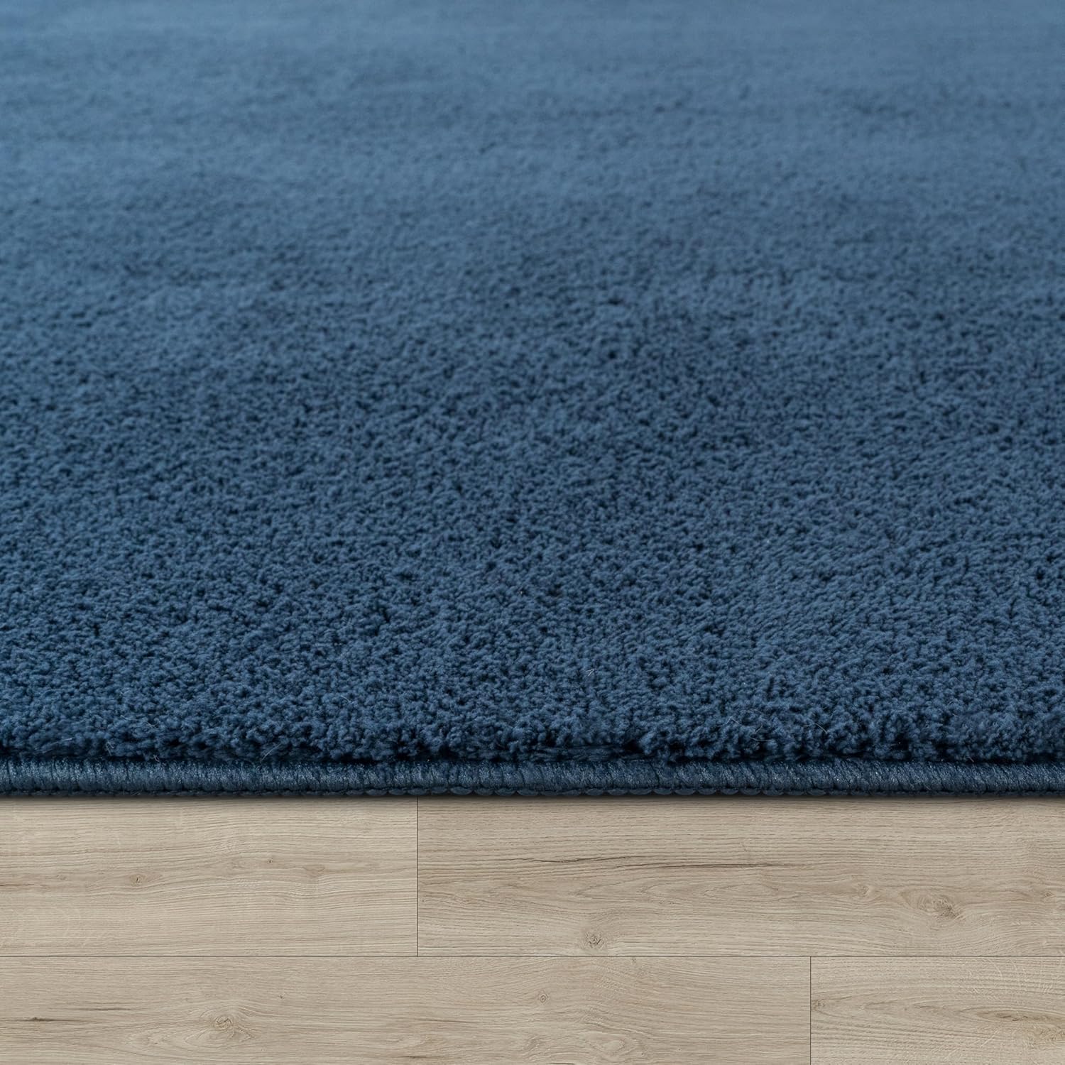 Thumbnail 1 de Paco Home Tapis Salon Moelleux Ultra Doux à Poils Courts, Antidérapant, Bleu Marine – Ø200 cm