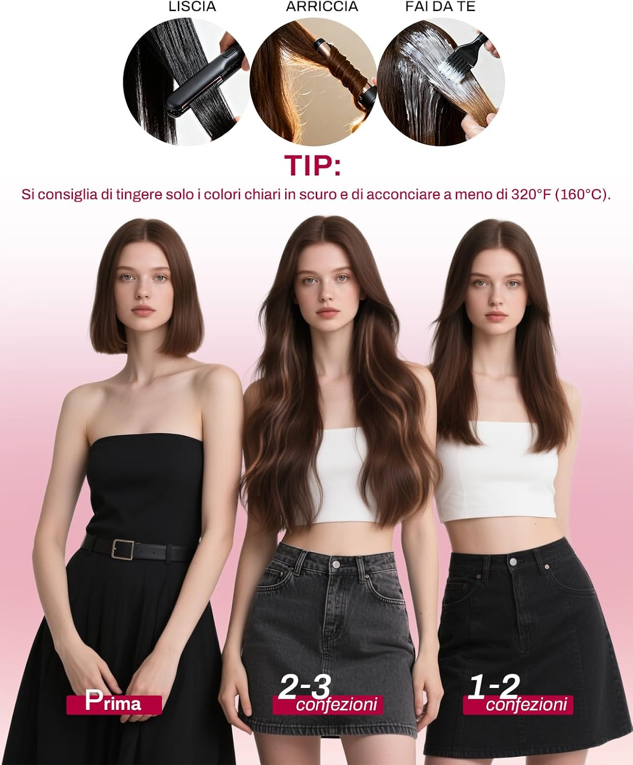 Detalle de Moresoo Extension Capelli Veri Clip 150g Cioccolato Marrone #4 55 cm – 7pz