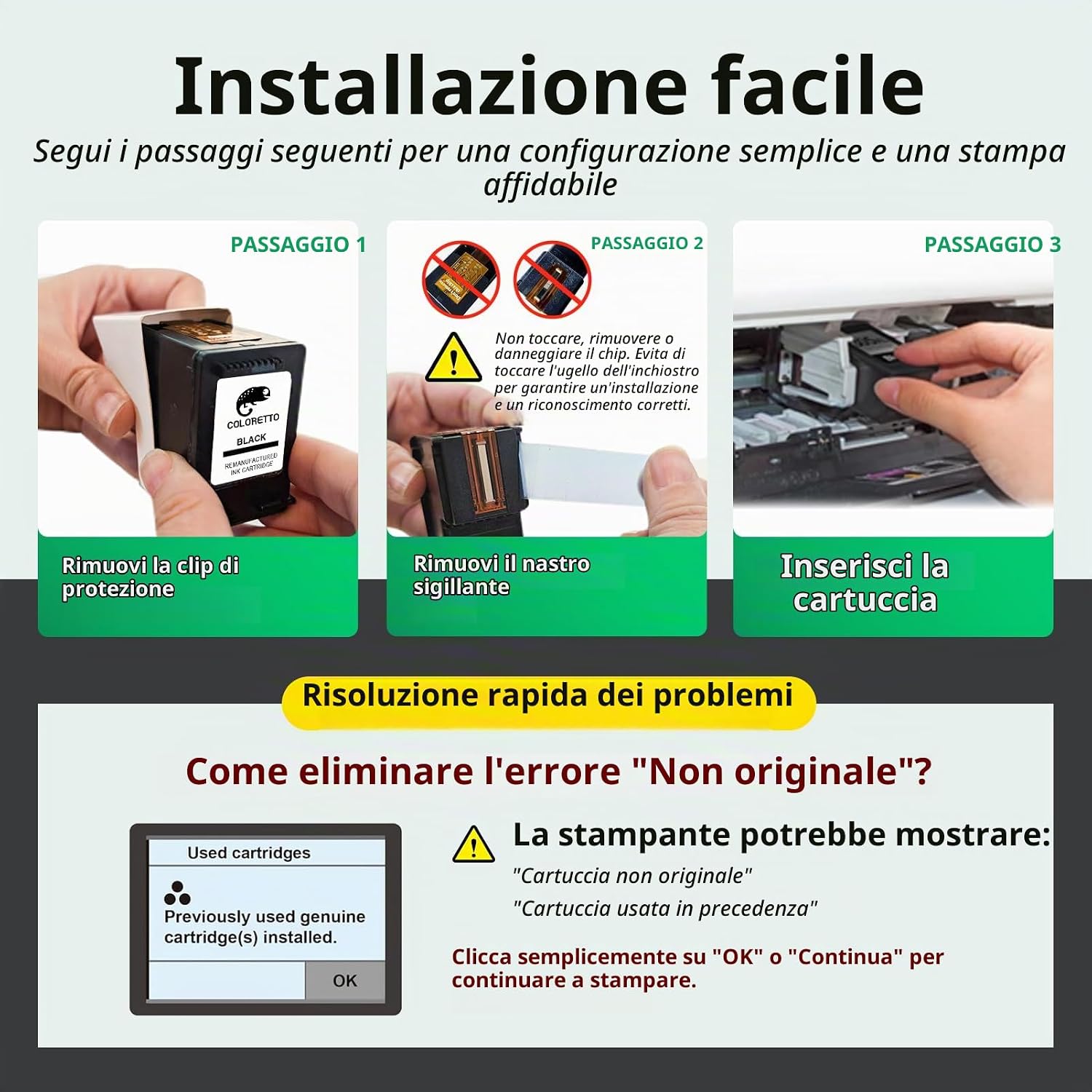 Thumbnail 5 de COLORETTO 301XL cartuccia nera ad alta capacità per HP 301 XL