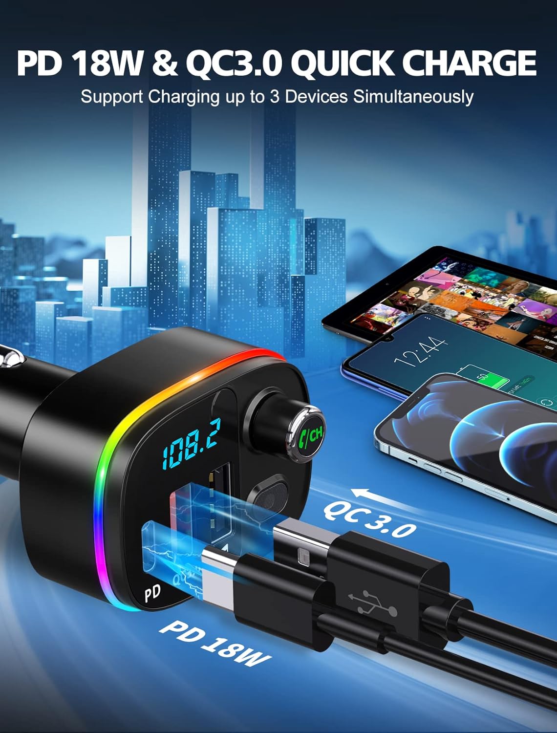 Detalle 1 de Mohard Bluetooth Car Adapter PD18W