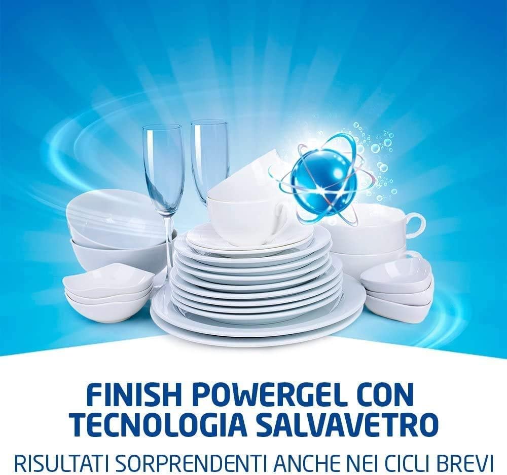 Detalle de Finish Powergel Detersivo Lavastoviglie 0% (gel) — pacco da 7 bottiglie da 30 lavaggi