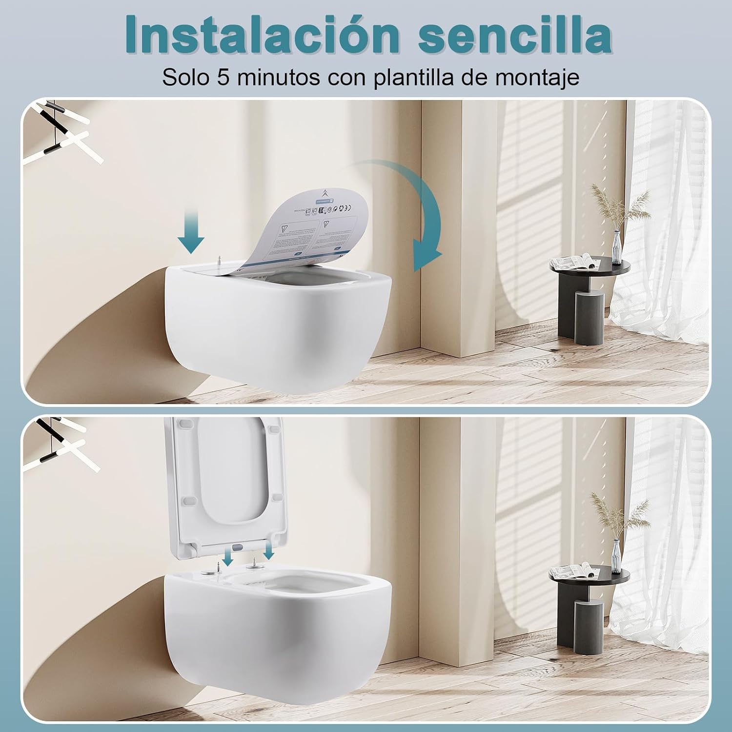 Detalle 2 de MEEJEE Asiento de inodoro cuadrado 30.000 ciclos