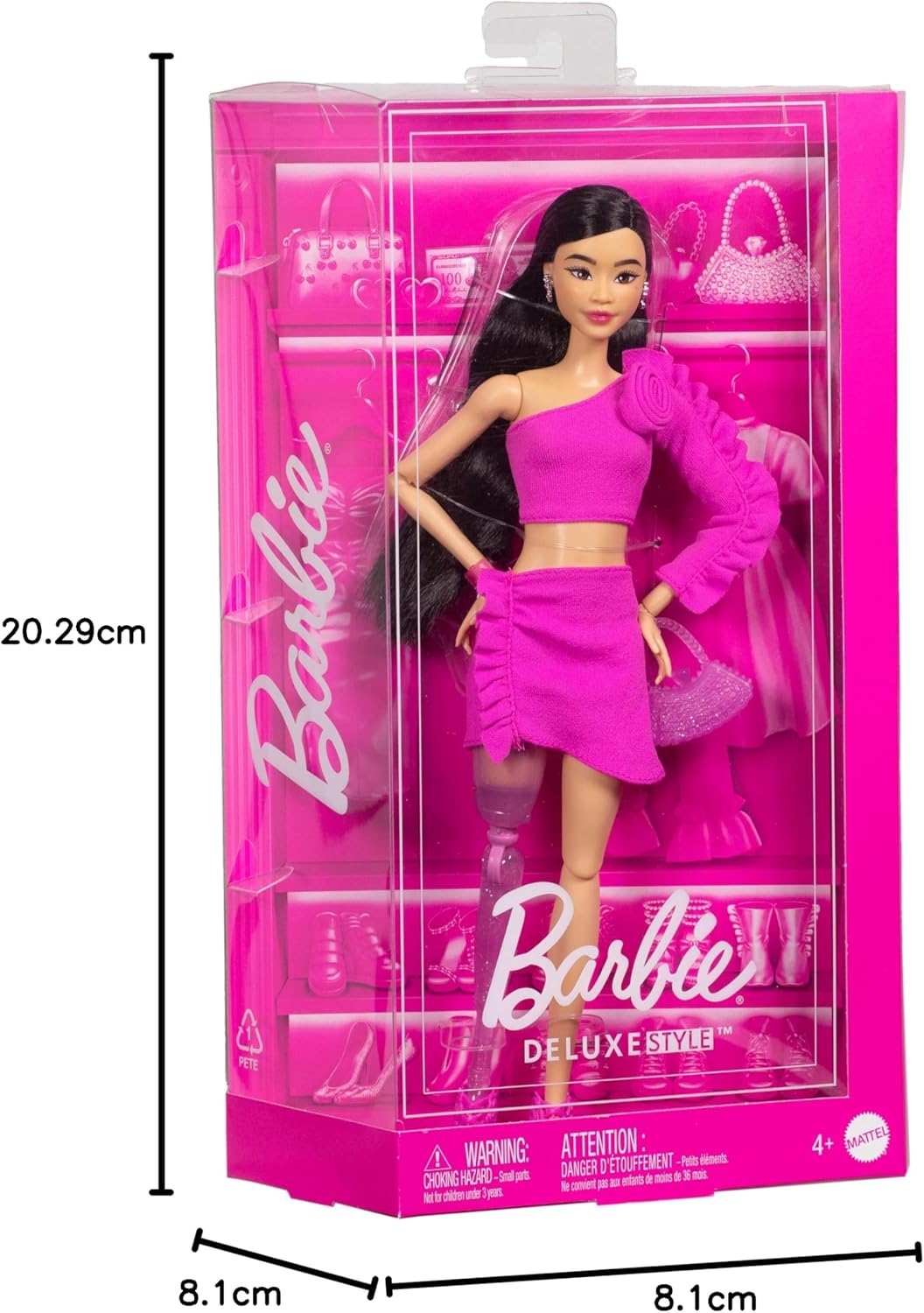 Thumbnail 6 de Barbie Deluxe Style n.2: Bambola Barbiecore con abito rosa e protesi scintillante – 4+ anni