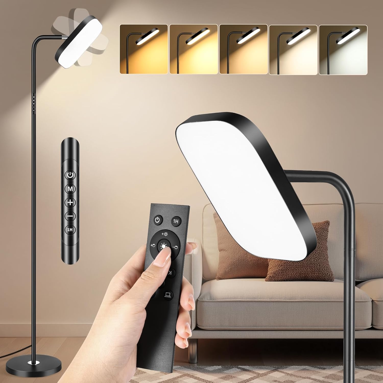 Detalle de YICAIZI Lámpara de Pie LED 36W 3200LM