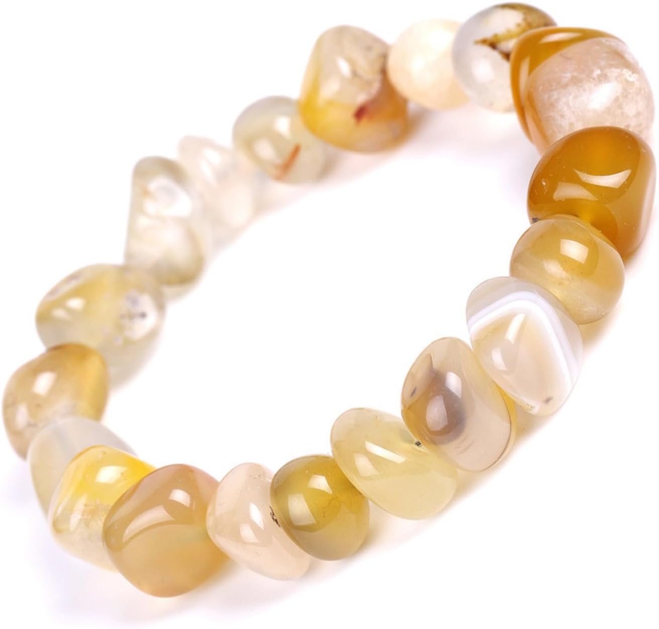 Detalle de GGXDH Gelber Achat Armband 8–12 mm