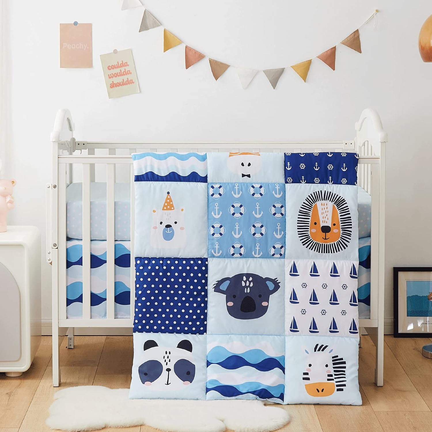 Thumbnail 6 de beeweed animal-themed baby & toddler blanket quilt (84x107cm) – panda, giraffe, koala, zebra