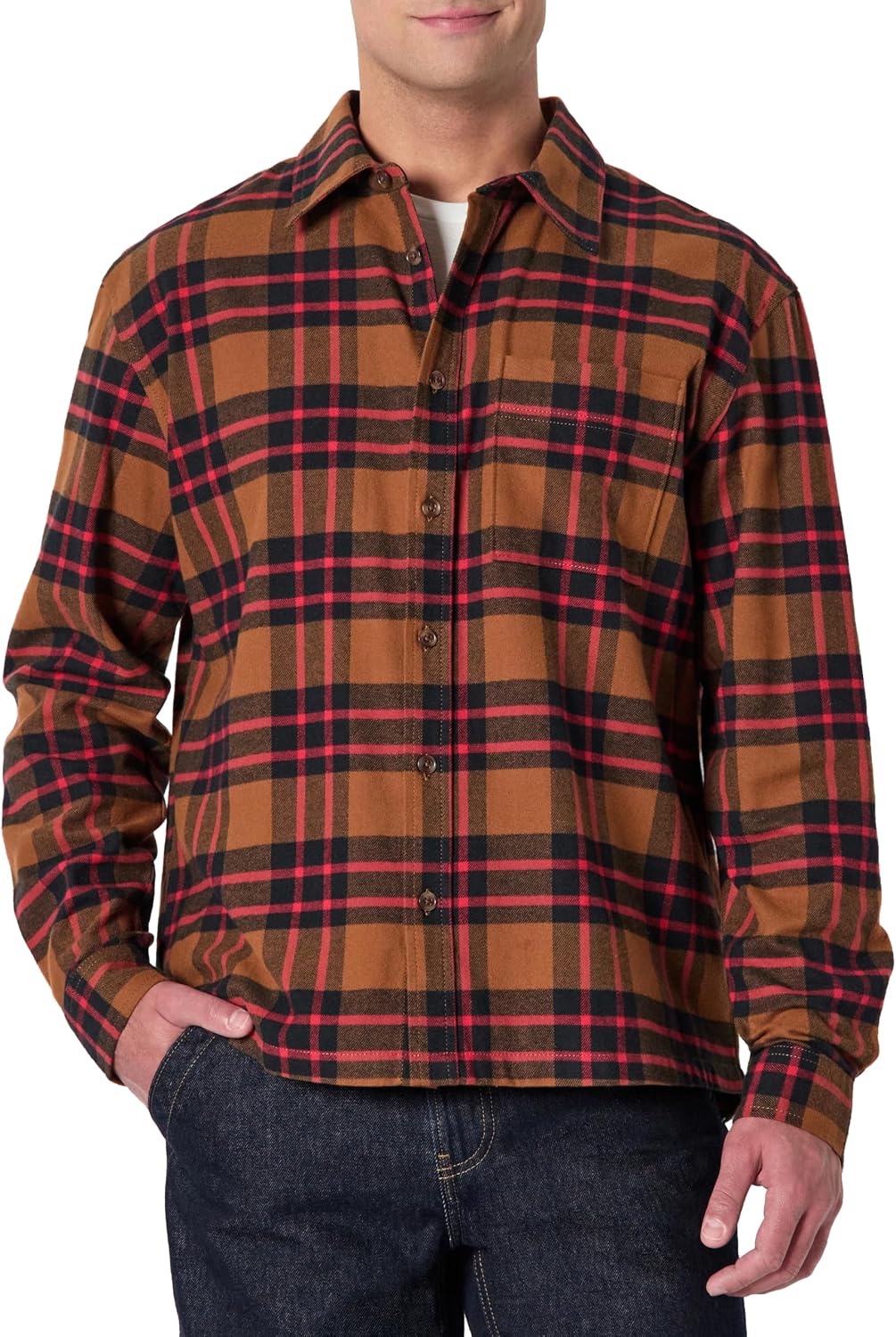 Detalle 2 de Amazon Essentials Relaxed-Fit Flannel Shirt