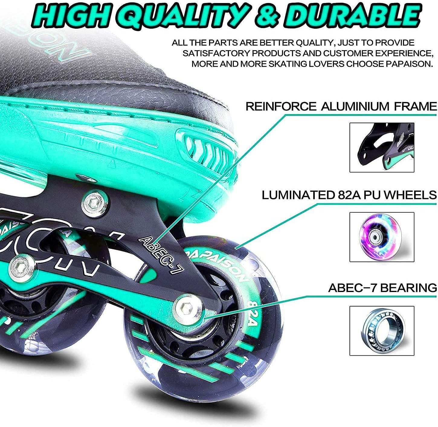 Thumbnail 4 de PAPAISON Adjustable Inline Skates with Light-Up Wheels ⛸