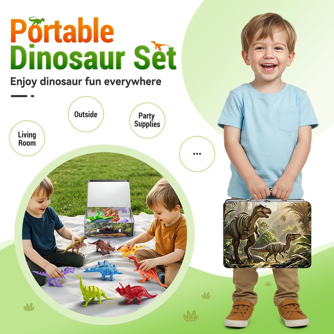 Thumbnail 5 de HahaGift Dinosaur Toys 12PCS metal box