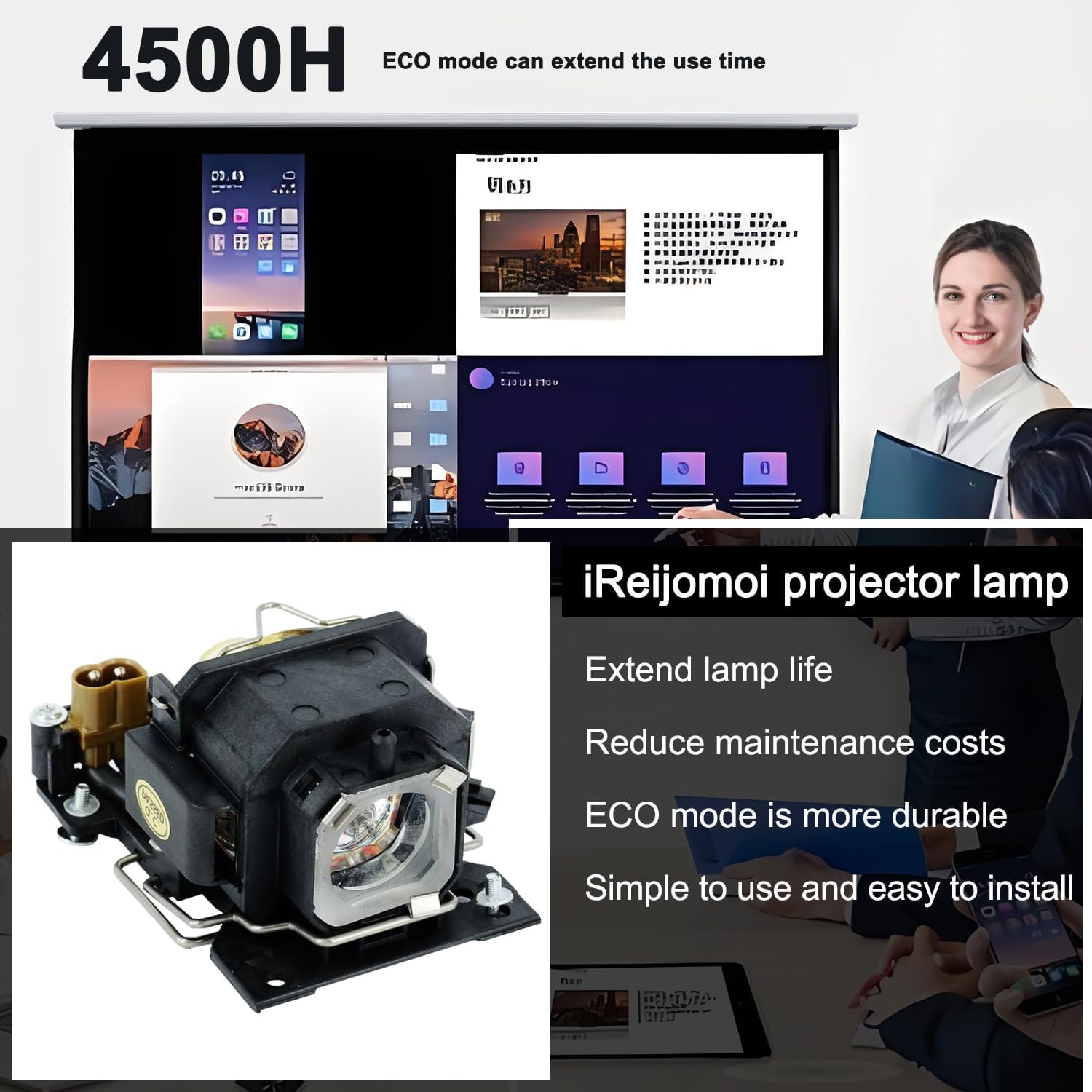 Thumbnail 1 de iReijomoi DT00781 Replacement Lamp with Housing for Hitachi Projectors