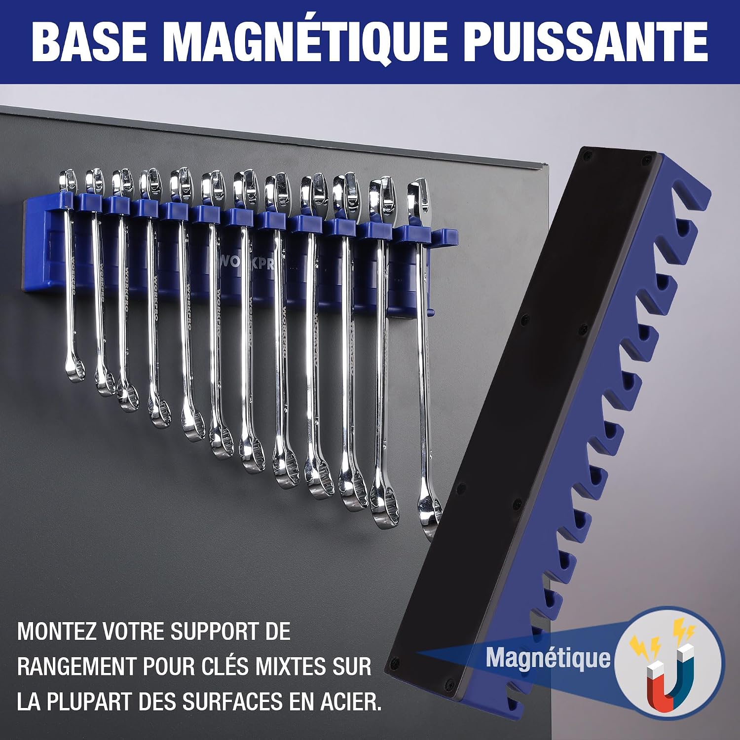 Detalle de Support magnétique WORKPRO avec 12 emplacements ⚙