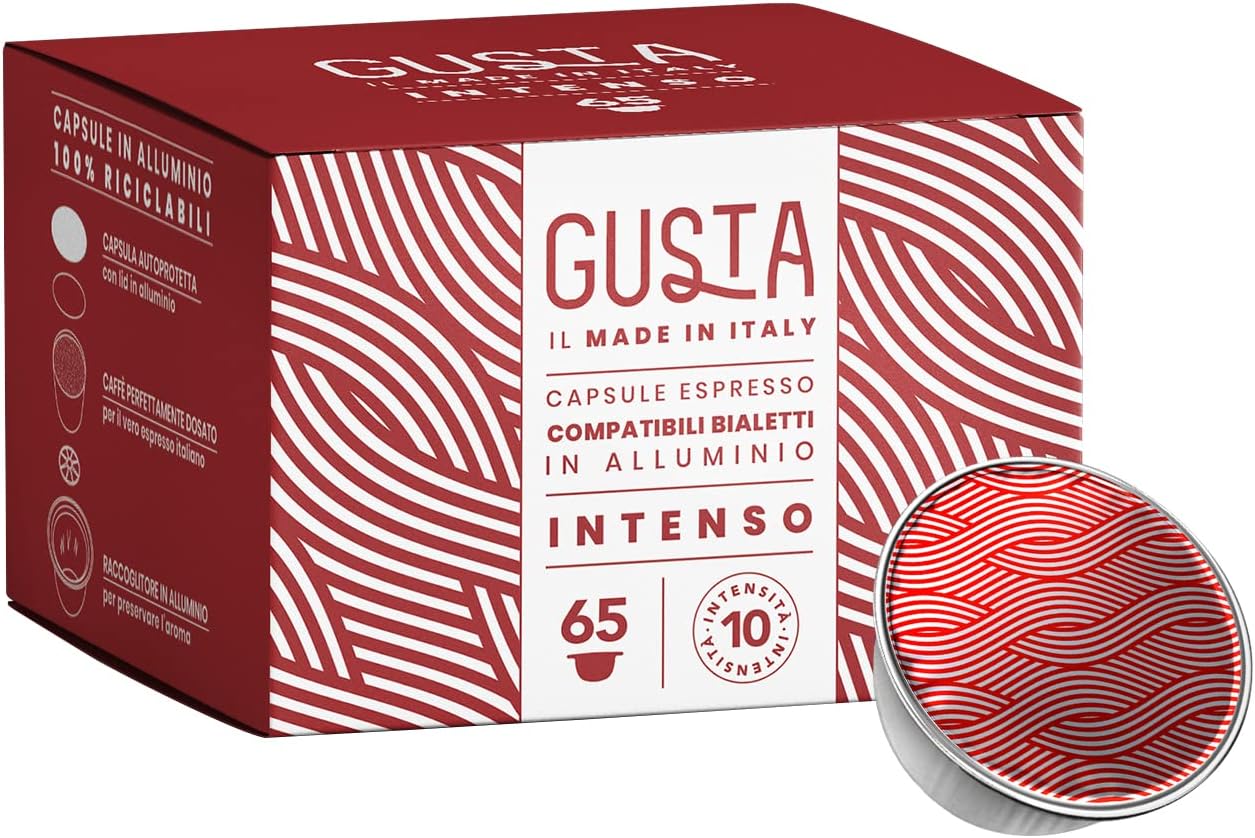 Thumbnail 5 de Gusta Capsule Compatibili con Sistema Bialetti – Gusto Classico, Alluminio, Intensità 8, Box da 65 Capsule