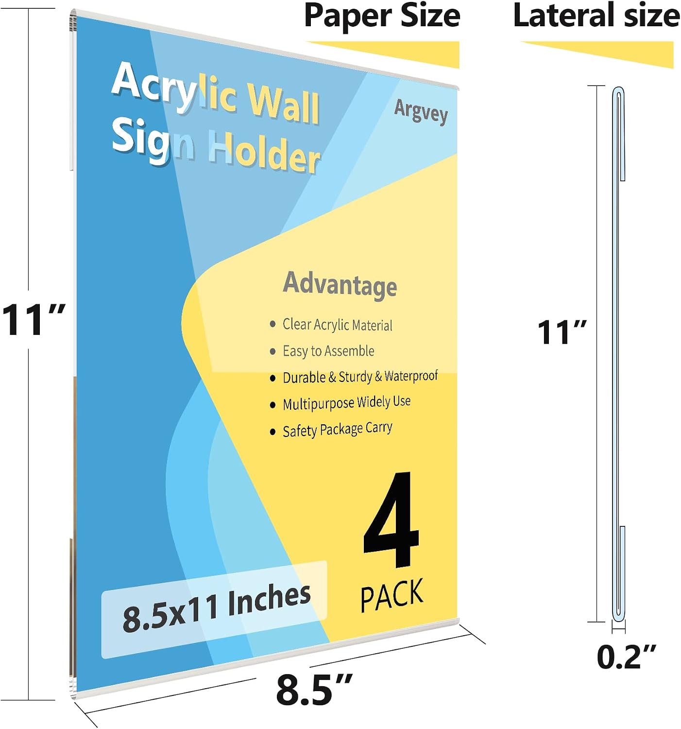 Detalle de Acrylic wall sign holder 8.5 x 11