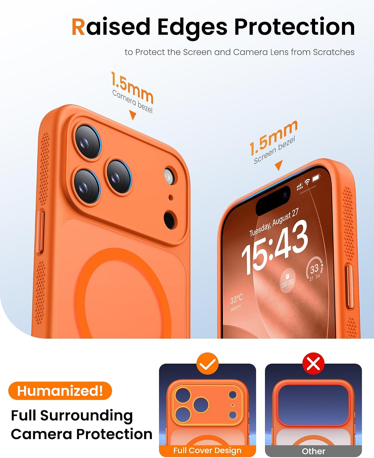 Thumbnail 6 de BXYJY Magnetic Case with Stand for iPhone 17 Pro Max (Orange) + Privacy Screen Protectors + Camera Control