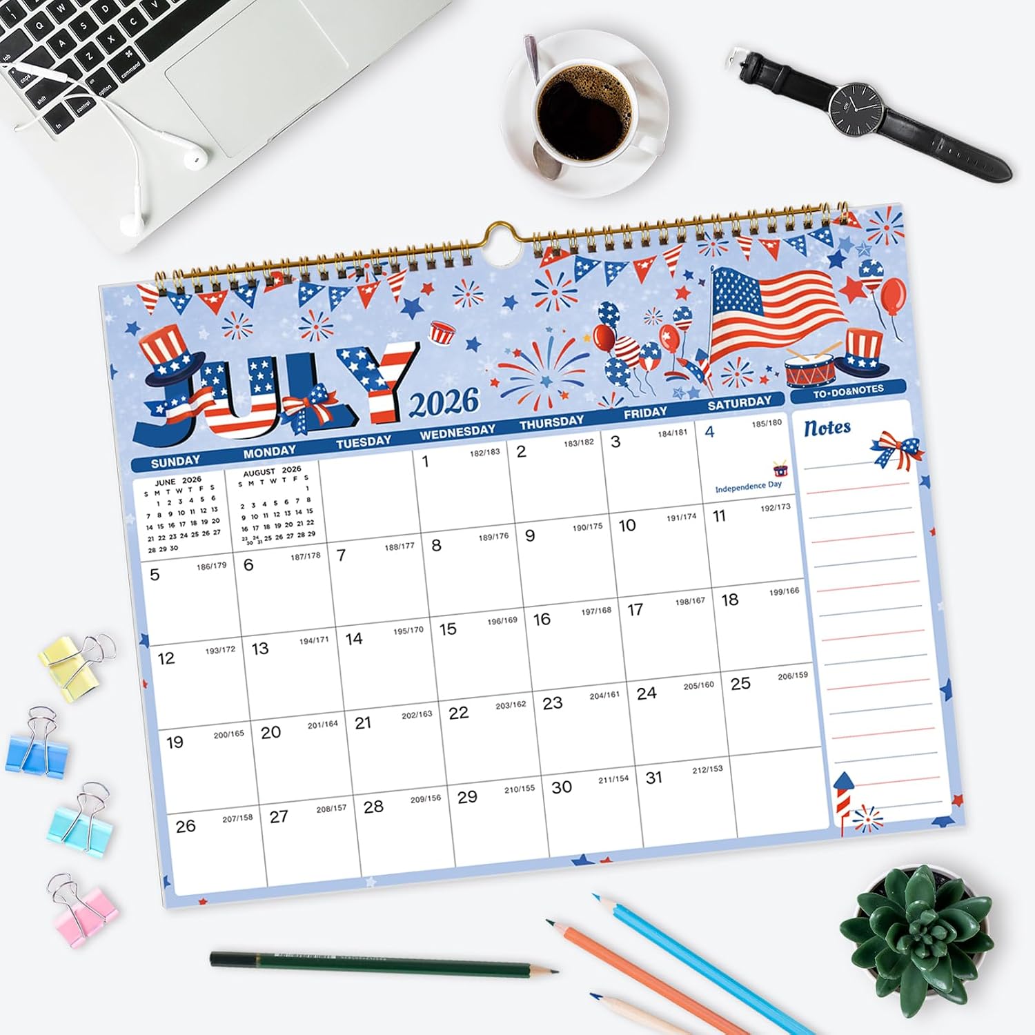 Detalle de Spomepo 2026-2027 Wall Calendar, 18-Month Monthly Planner, 14.8 x 11.5 Inches