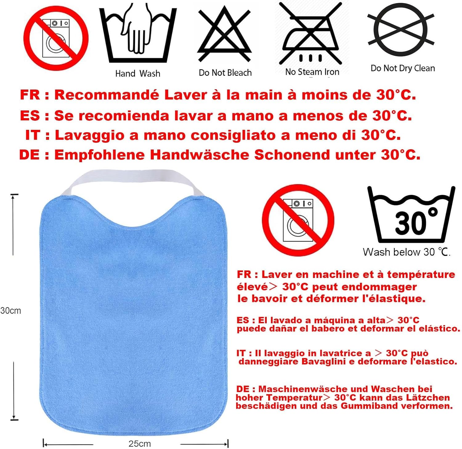 Thumbnail 6 de SLOSH Bavaglini impermeabili con elastico 5 pezzi per asilo e svezzamento (0-3 anni)