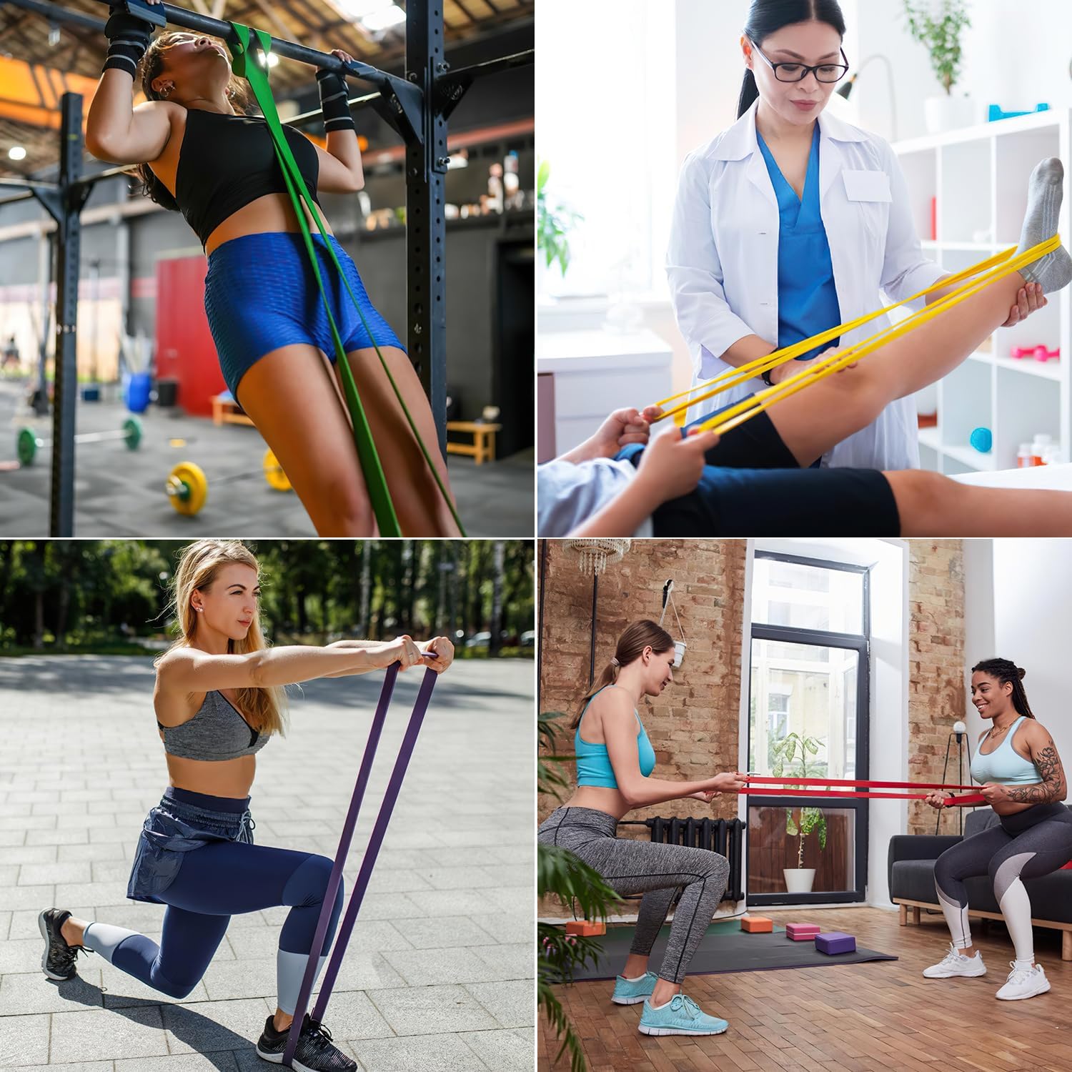 Detalle 2 de Vylaier 16in1bands Resistance Band Set, Natural Latex, 5 Resistance Levels