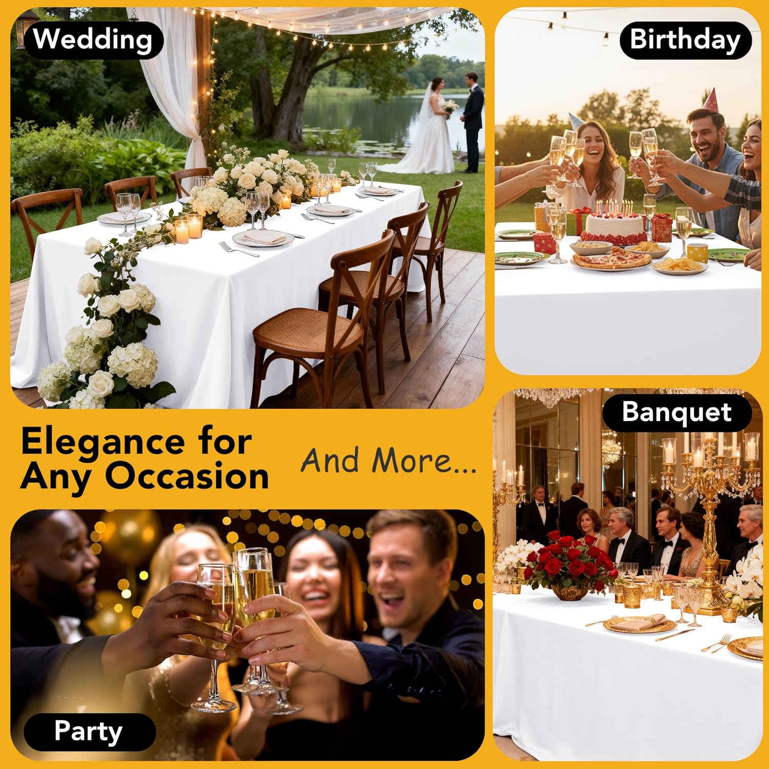 Thumbnail 4 de Dailyset 60 x 102 Inch White Tablecloths 10-Pack 🧾