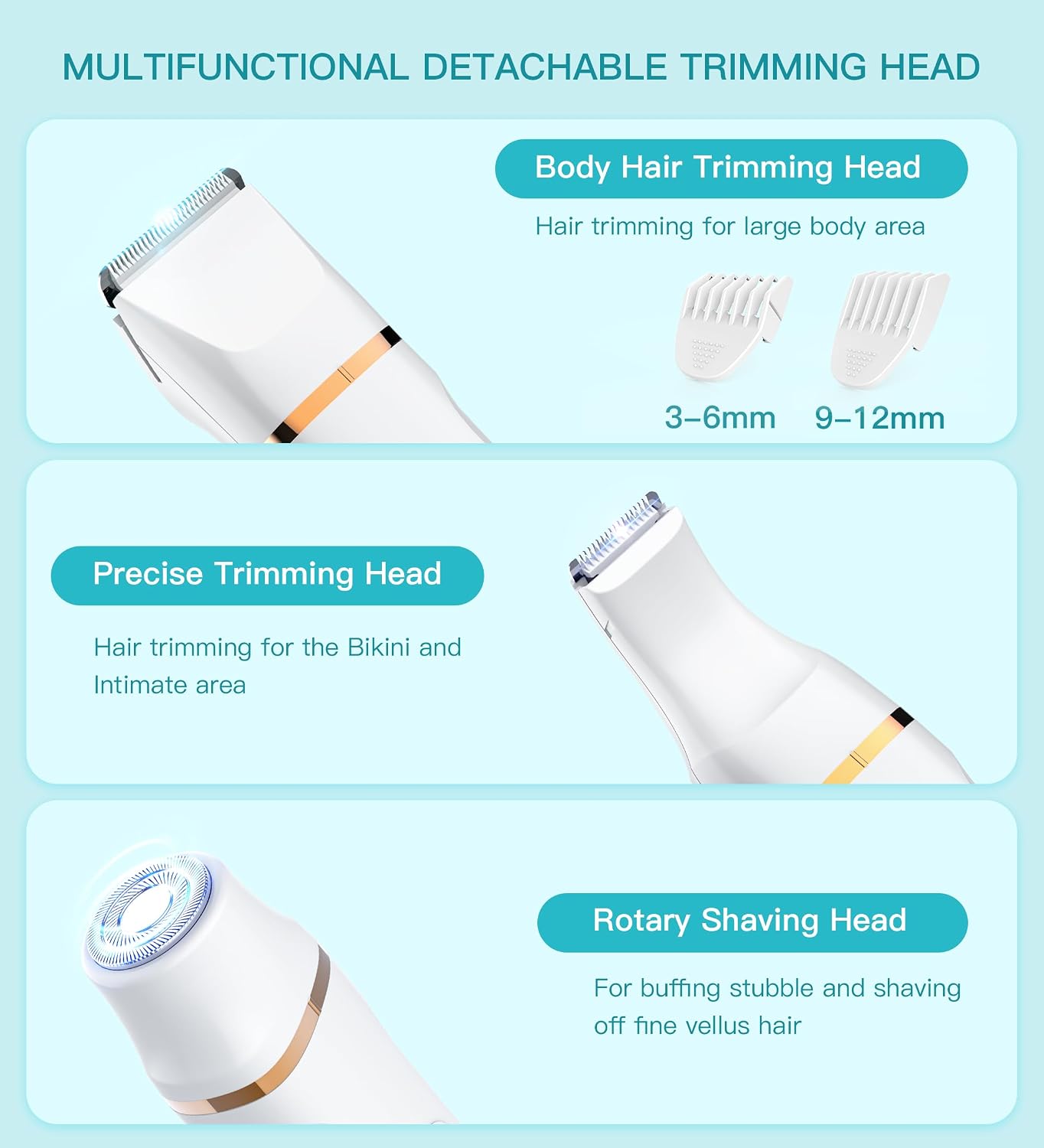 Thumbnail 2 de HEBECA 3-in-1 Electric Trimmer for Women, Waterproof Wet/Dry Groomer
