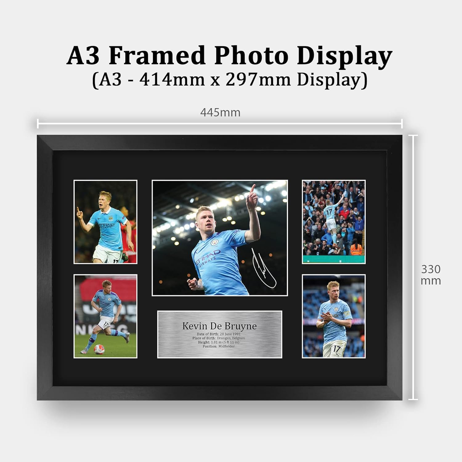 Thumbnail 1 de HWC Trading FR A3 Kevin De Bruyne Manchester City framed signed autograph picture (A3)