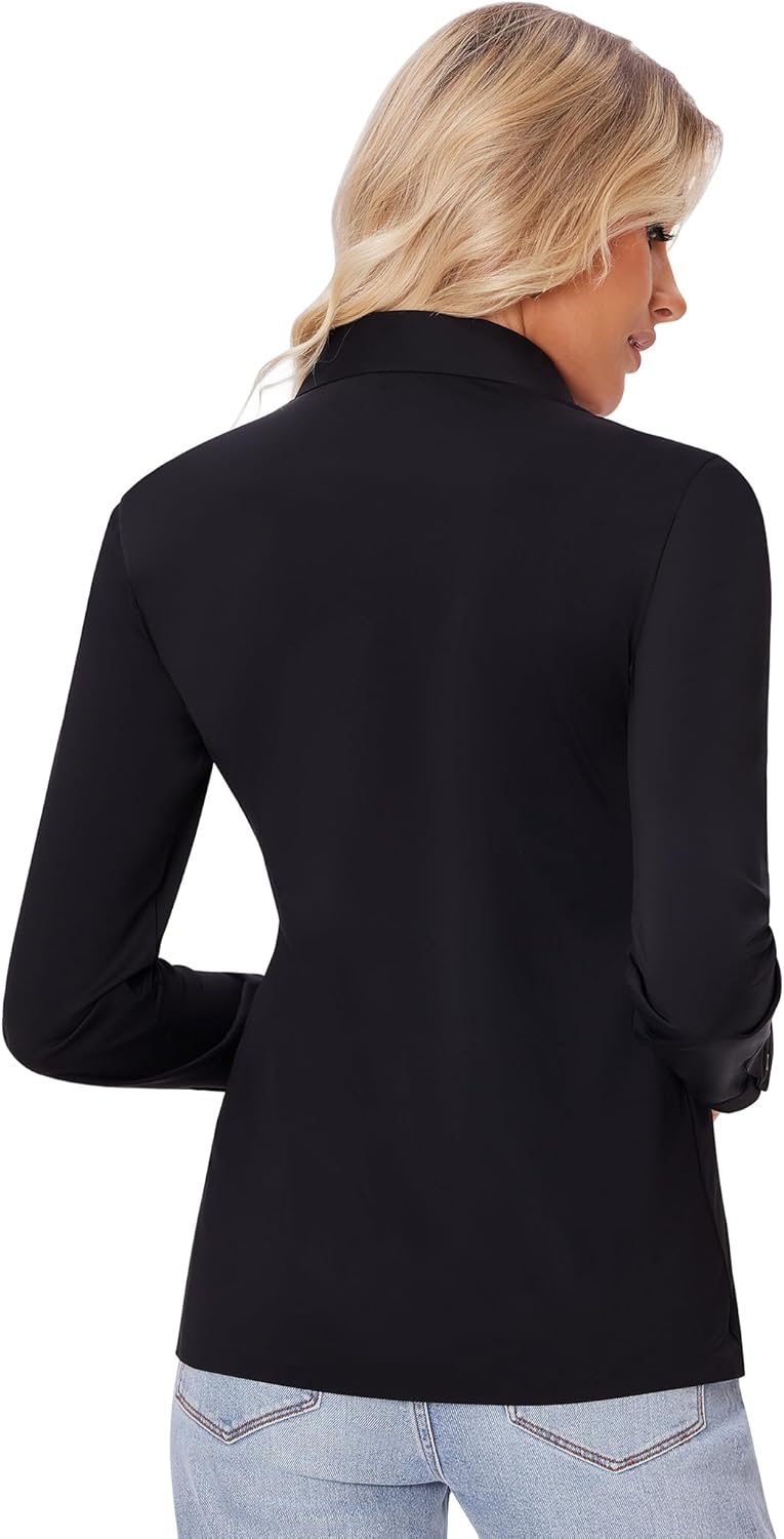 Thumbnail 1 de siliteelon Women's Slim Fit Button-Down Shirt: Stretch, Wrinkle-Resistant Office Classic