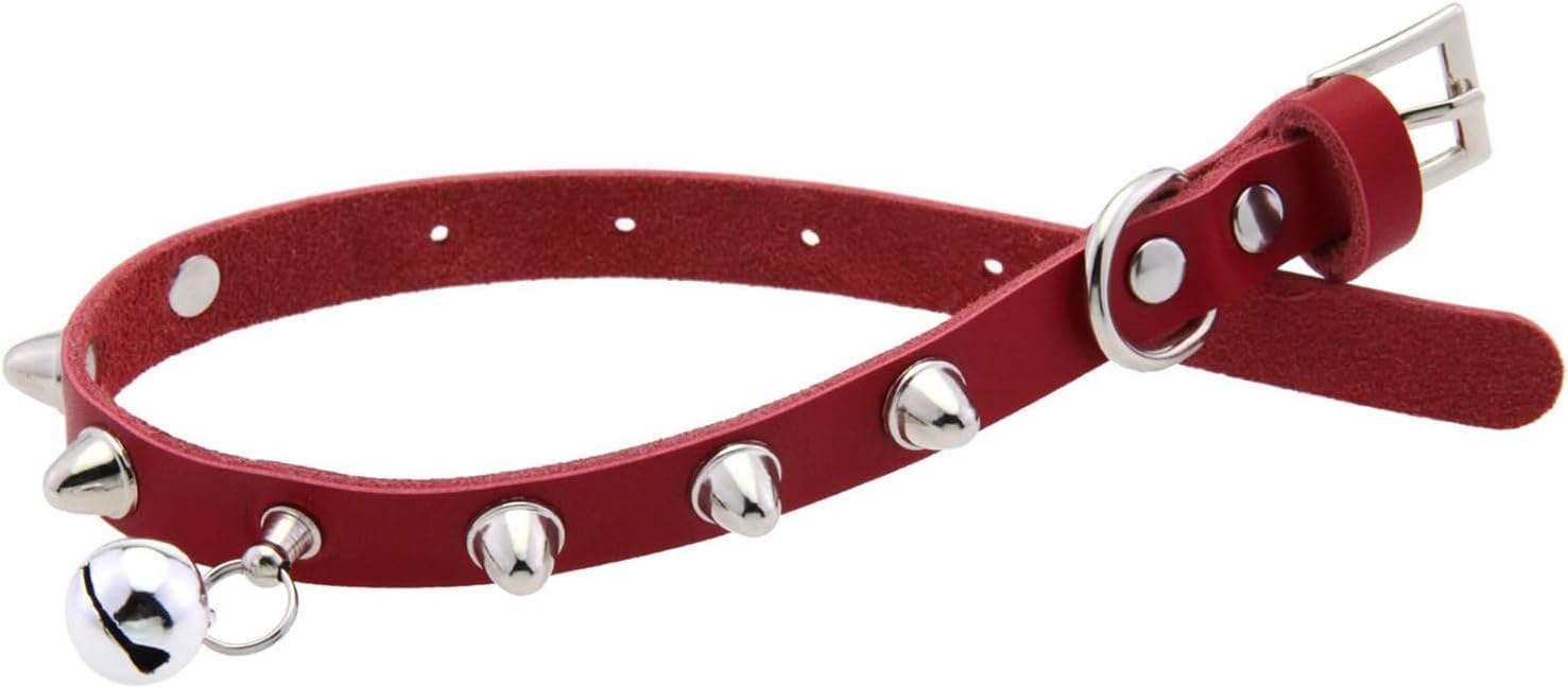 Detalle 1 de Small Dog Collar with Bell, Faux Leather