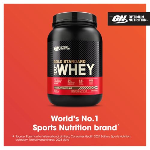 Detalle de Optimum Nutrition Gold Standard 100% Whey Protein Powder (Chocolate Hazelnut) – 896 g, 28 Servings