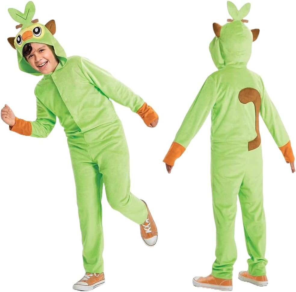 Detalle de Disguise Grookey Pokémon-kostuum voor kinderen met capuchon en oren