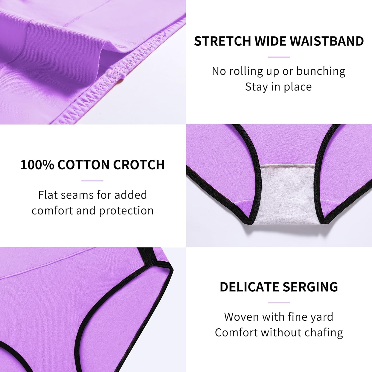 Thumbnail 4 de CAILECOTTON 5-Pack Cotton High-Waisted Briefs (Soft, Breathable, No-Show Feel)