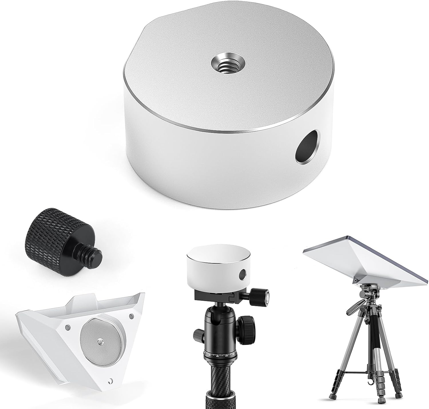 Detalle de XLTTYWL 2025 Starlink Mini Tripod Adapter – Aluminium CNC‑Machined 1/4"-20 / 3/8"-16 Mount for Starlink Mini