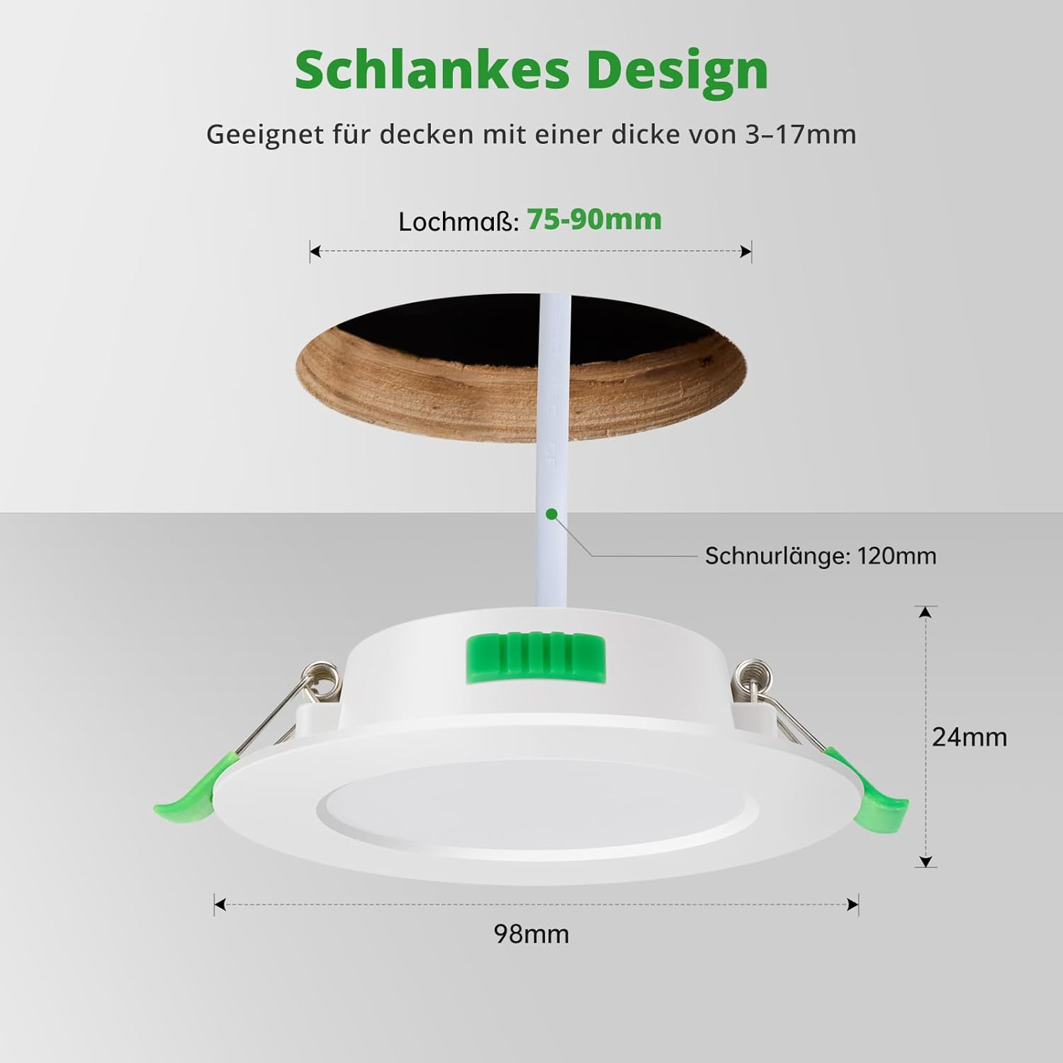 Thumbnail 2 de HOMEOW 20er Set LED-Einbaustrahler 230V 7W – Ultra-flach, IP44, 3 Farbtemperaturen