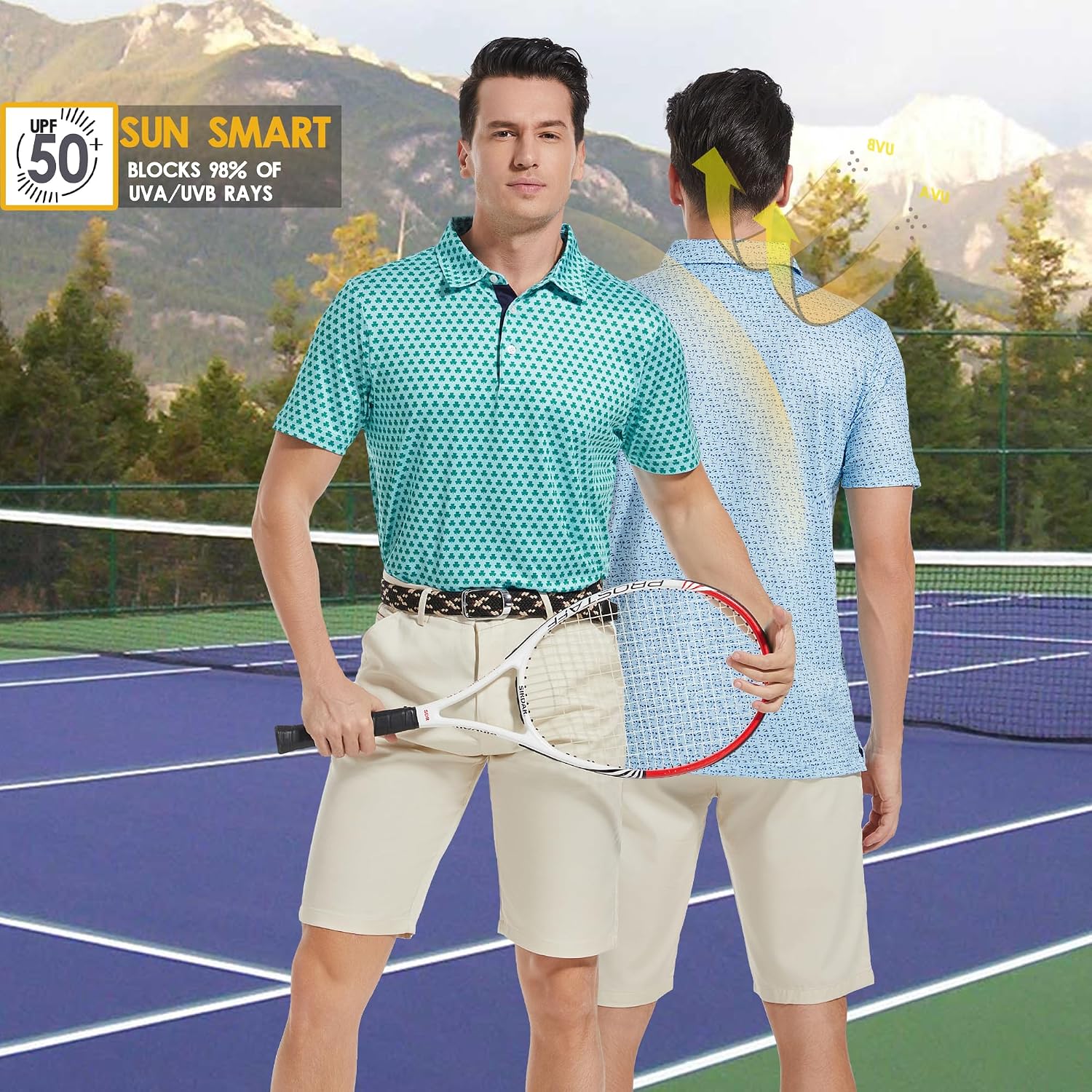 Detalle de Men's Golf Polo Shirt in Polyester Spandex