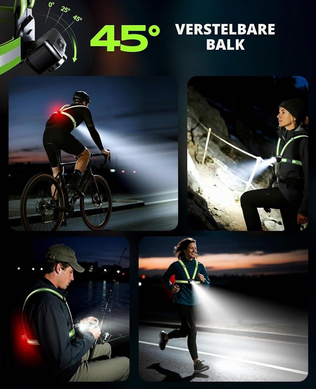 Thumbnail 6 de Mohard WDB81 hardloopvest met 550 lumen, zijlicht en 360° reflectie