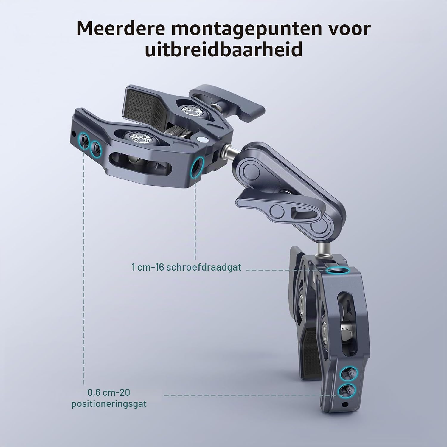 Thumbnail 6 de SMALLRIG 4103B dubbele superklem met 360°-kogelkoppen en verstelbare klemmen
