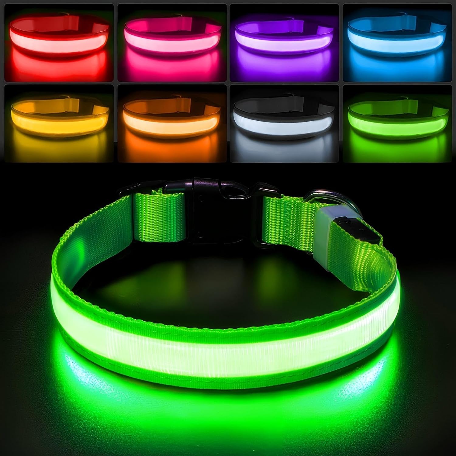 Detalle de PcEoTllar Collare luminoso per cane LED ricaricabile 7 colori