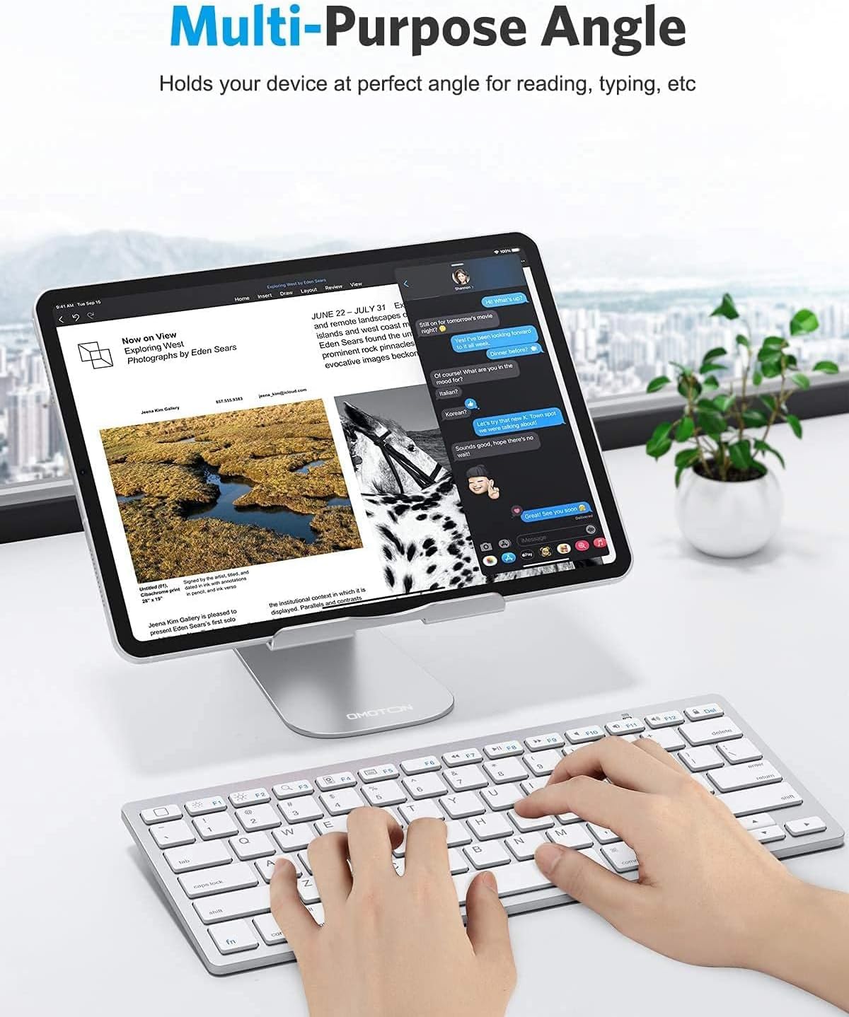 Thumbnail 4 de OMOTON Verstellbarer Tablet Ständer: Aluminium Halterung für Tablets bis 12,9 Zoll