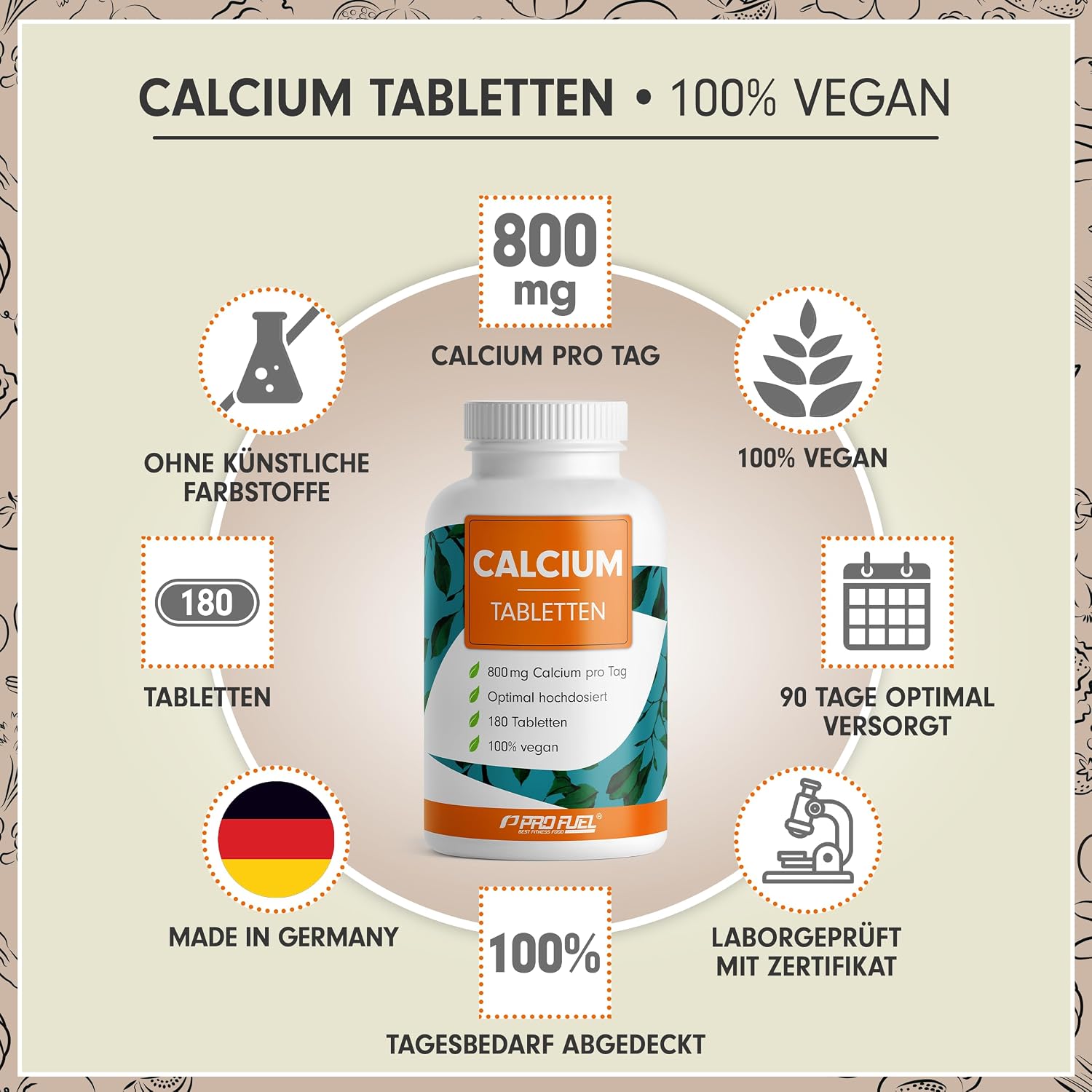 Detalle 2 de Calcium Tabletten 180x 800 mg