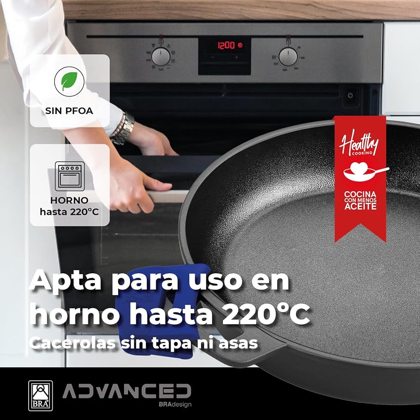 Detalle de BRA Advanced Cacerola 20 cm - Aluminio Antiadherente