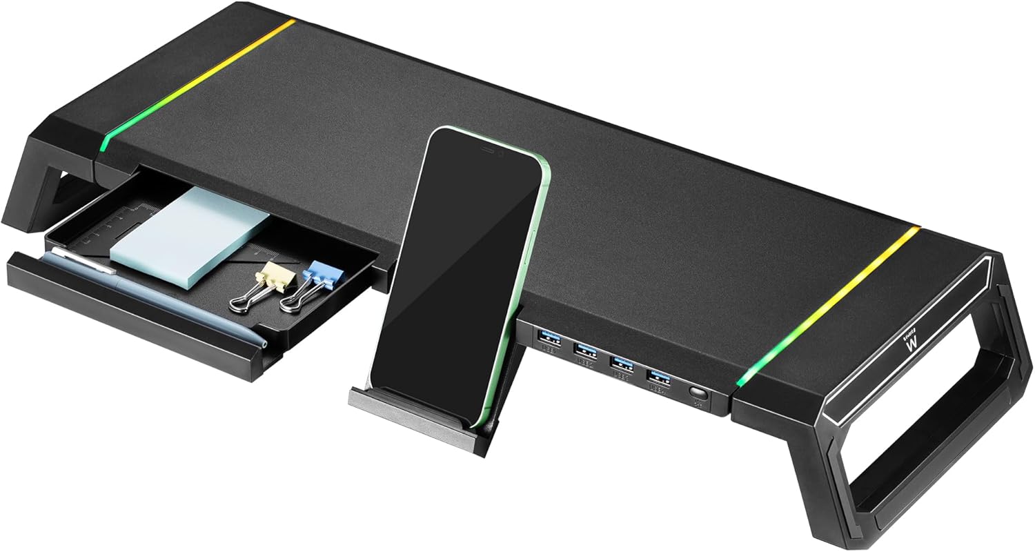 Thumbnail 1 de EW1268: Supporto per Monitor RGB con cassetto e hub USB 4 porte – fino a 27'' e 20 kg