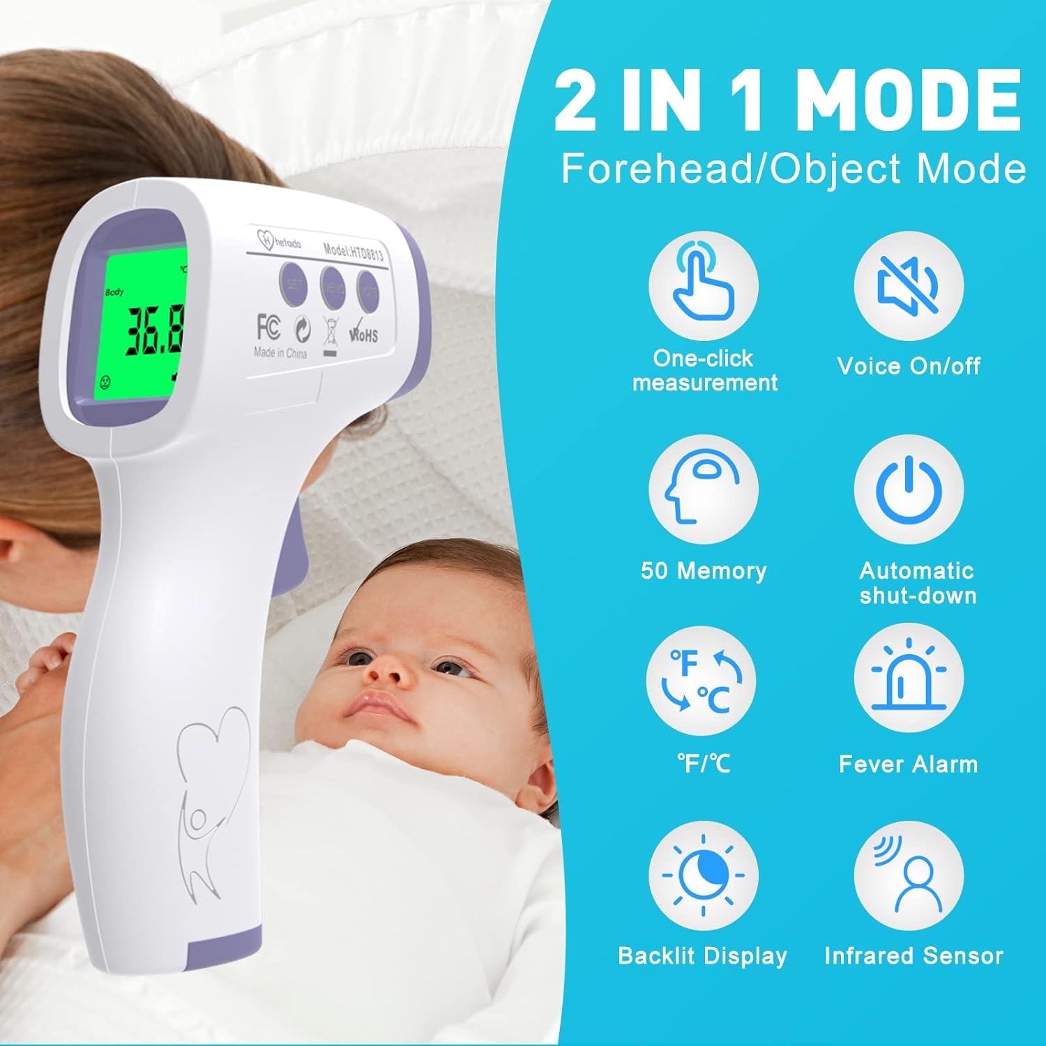 Thumbnail 1 de Forehead Thermometer Non Contact Infrared 1s