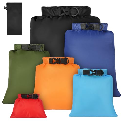 Detalle de vsshe – Ensemble de 6 Sacs Étanches légers (1,5–8 L) pour Kayak, Randonnée et Camping