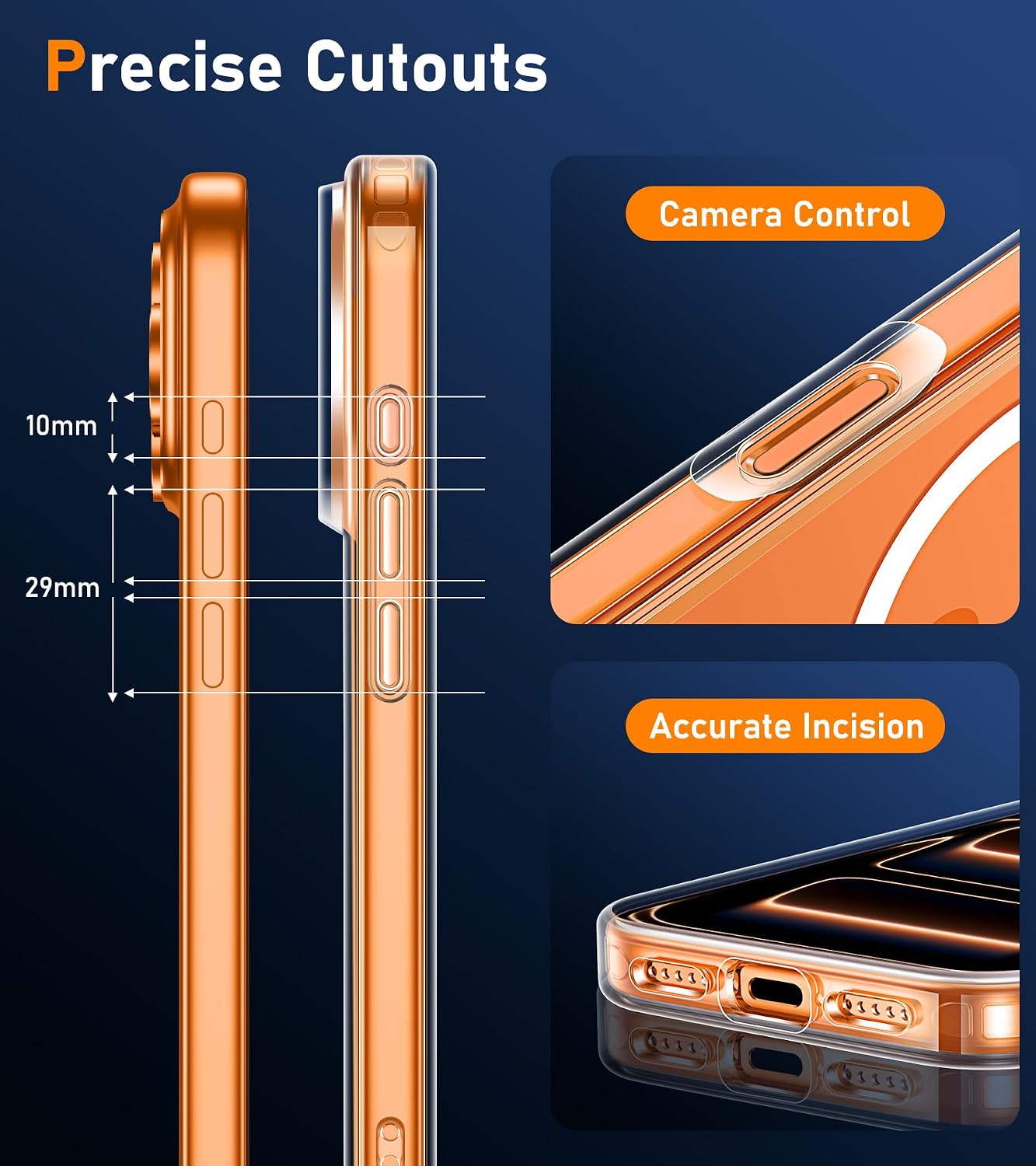 Detalle de ivencase Magnetische Schutzhülle für iPhone 17 Pro – Transparent mit Kameraschutz, MagSafe-Kompatibilität, 2 Kameraschutzfolien und 2 Schutzfolien