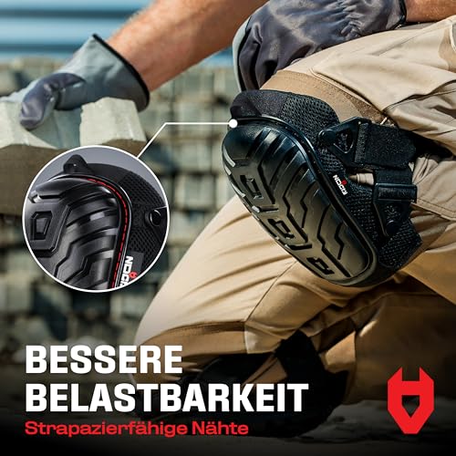 Detalle de NoCry Professionelle Knieschoner mit Premium-Schaumstoffpolsterung und Gelkissen – verstellbar, Ruck-Zuck-Verschluss