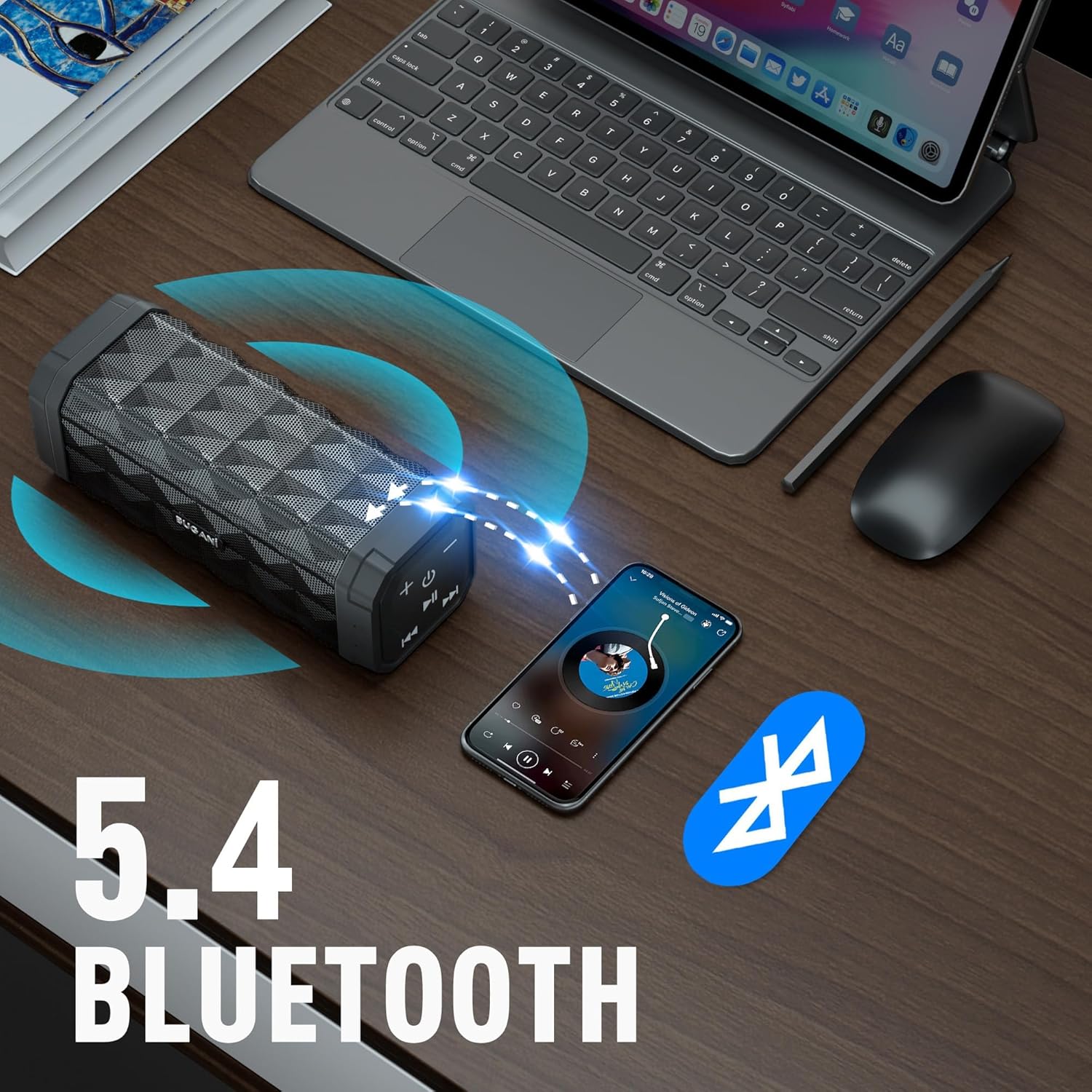 Detalle de BUGANI Bluetooth Speaker: Portable Wireless Speaker with 24-Hour Run Time and IPX5 Durability
