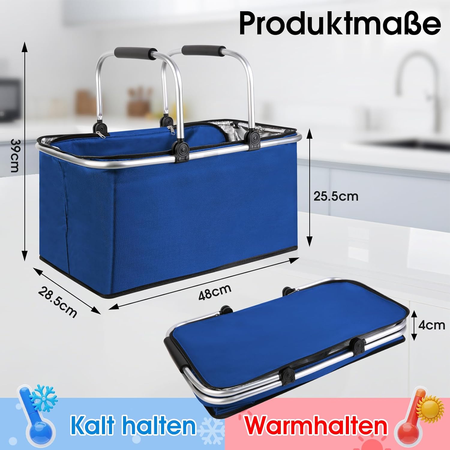 Detalle 2 de Kühlkorb Einkaufskorb 30 l mit Reißverschluss