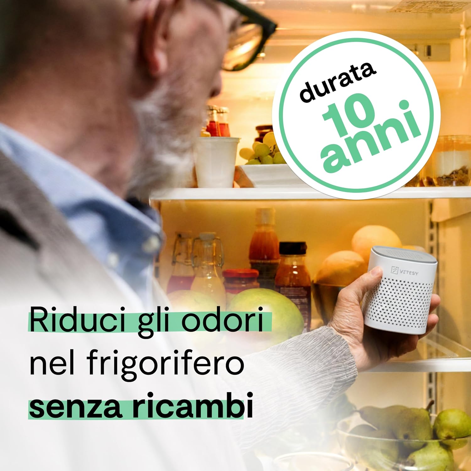Detalle 2 de VITESY DEO: Elimina odori per frigo, auto e armadi | riutilizzabile 10 anni