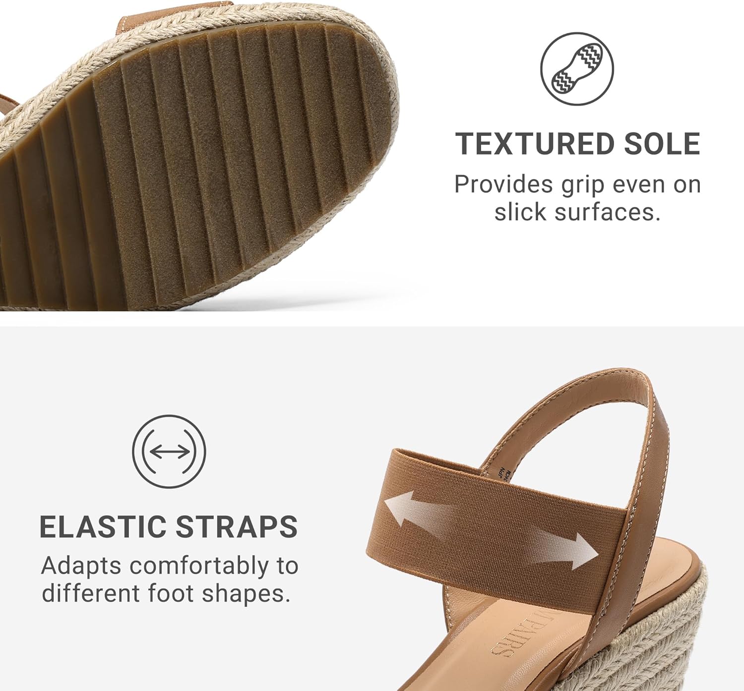 Thumbnail 3 de DREAM PAIRS Womens Open Toe Espadrille Platform Sandals with Elastic Ankle Strap